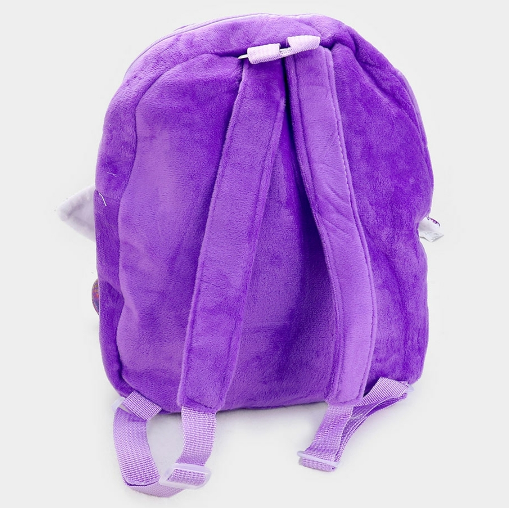 Purple White Fluffy Fur Kids Mini Unicorn Backpack - Picture 2 of 2